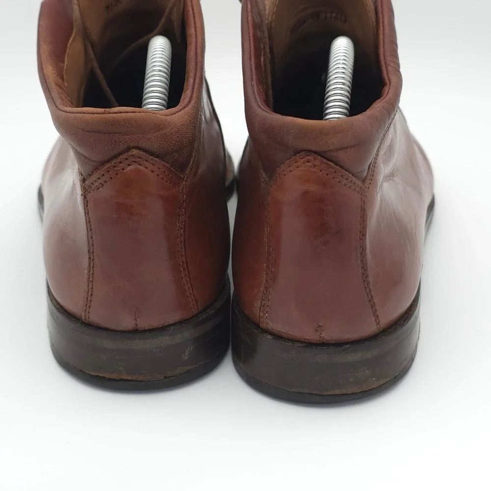 Johnston & Murphy Chukka Boots Mens 9.5 Leather Brown Cap Toe Made in Italy Work
